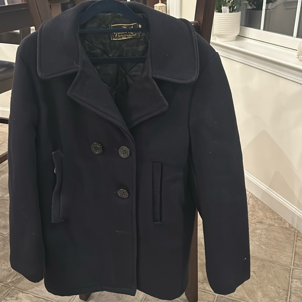 Vintage Navy Style Mens Pea Coat